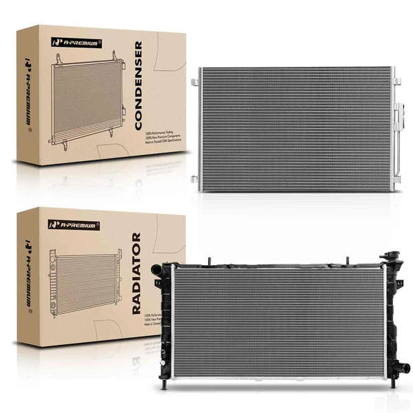 Radiator & AC Condenser Cooling Kit for Chrysler Voyager Dodge Caravan L4 2.4L