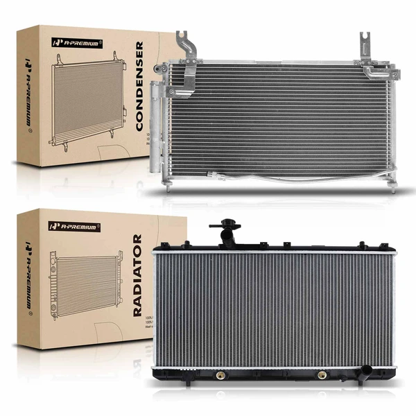 Radiator & AC Condenser Cooling Kit for Suzuki Aerio 2002-2007 L4 2.0L 2.3L