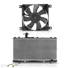 2 Pcs Radiator & Cooling Fan Assembly Kit for 2002-2007 Suzuki Aerio