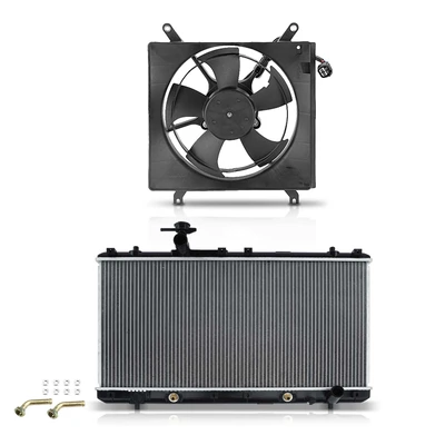 2 Pcs Radiator & Cooling Fan Assembly Kit