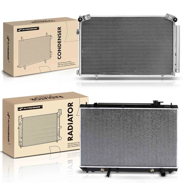 Radiator & AC Condenser Cooling Kit for Toyota Highlander 2001-2007 L4 2.4L Automatic