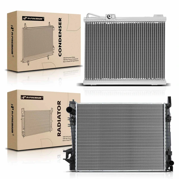Radiator & AC Condenser Cooling Kit for Dodge Ram 1500 2002-2004 Dodge Ram 2500 Ram 3500