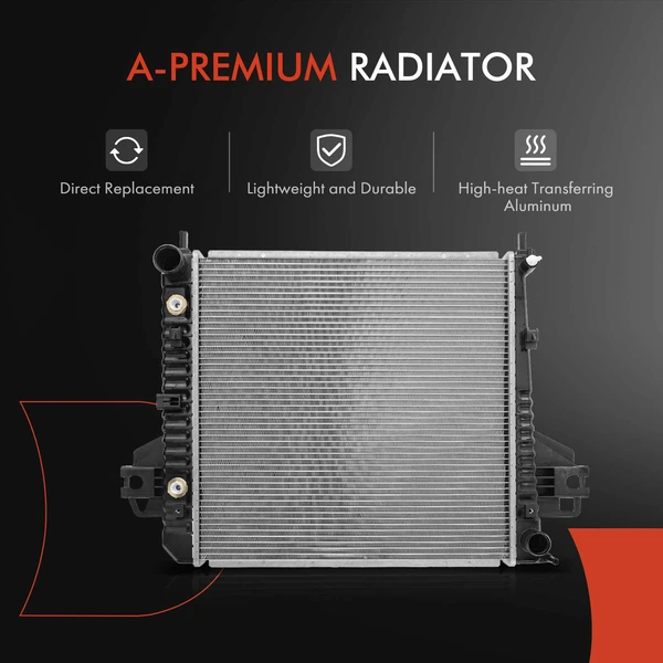 3 Pcs Radiator & AC Condenser & Cooling Fan Kit for Jeep Liberty 2002-2003 3.7L