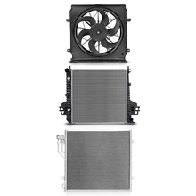 3 Pcs Radiator & AC Condenser & Cooling Fan Kit