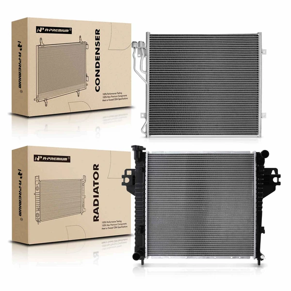 Radiator & AC Condenser Cooling Kit for Jeep Liberty 2002-2005 L4 2.4L