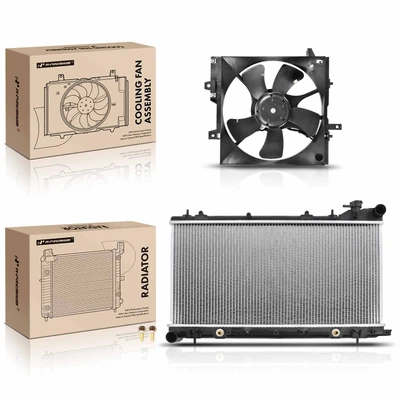 2 Pcs Radiator & Cooling Fan Assembly Kit