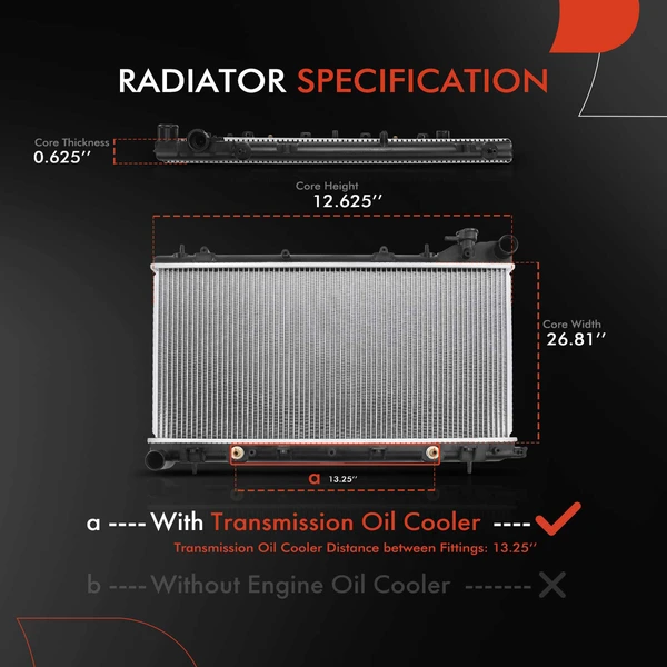 2 Pcs Radiator & Cooling Fan Assembly Kit for Subaru Forester 1999-2002 Impreza