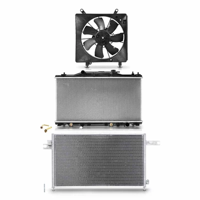 3 Pcs Radiator & AC Condenser & Cooling Fan Kit