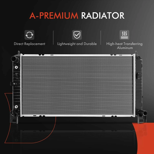 3 Pcs Radiator & AC Condenser & Cooling Fan Kit for Chevrolet Avalanche without Engine Oil Cooler