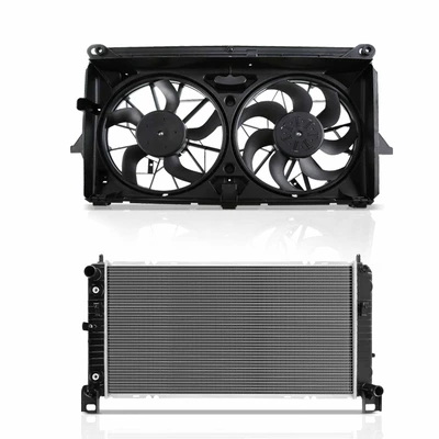 2 Pcs Radiator & Cooling Fan Assembly Kit