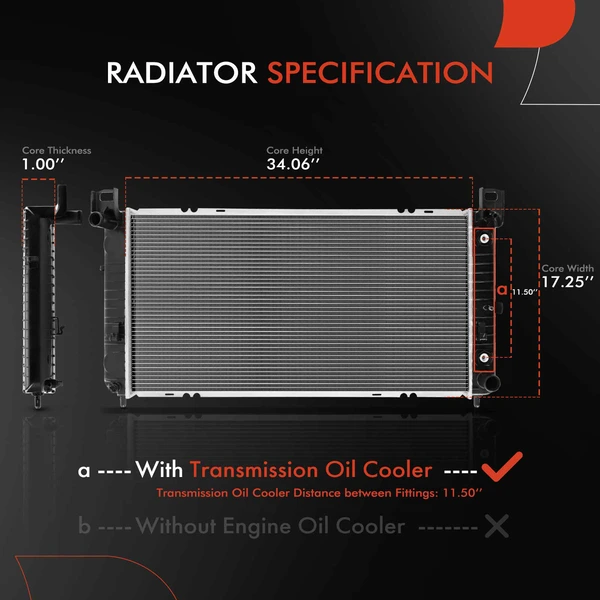2 Pcs Radiator & Cooling Fan Assembly Kit for Chevrolet Avalanche GMC Yukon