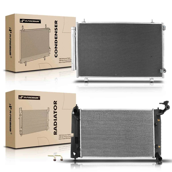 Radiator & AC Condenser Cooling Kit for Pontiac Vibe 2003-2008 L4 1.8L Automatic