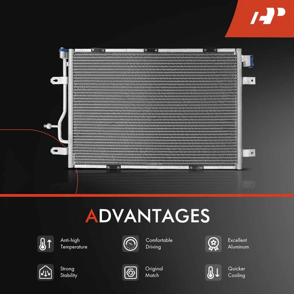 Radiator & AC Condenser Cooling Kit for Audi A4 2003-2004 L4 1.8L Automatic