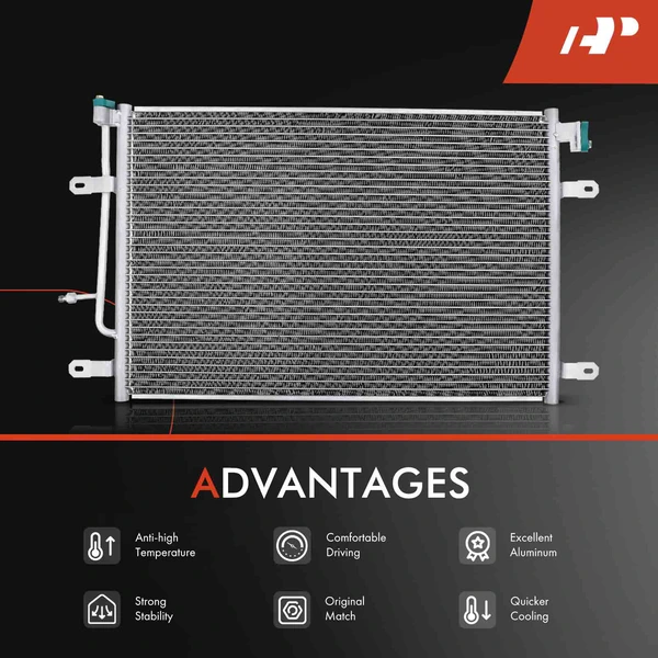 Radiator & AC Condenser Cooling Kit for Audi A4 2005-2008 L4 1.8L 2.0L