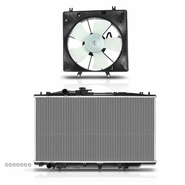 2 Pcs Radiator & Cooling Fan Assembly Kit for Honda Accord 2003-2007 V6 3.0L