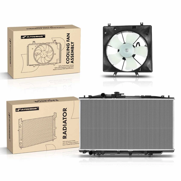 2 Pcs Radiator & Cooling Fan Assembly Kit for Honda Accord 2003-2007 V6 3.0L