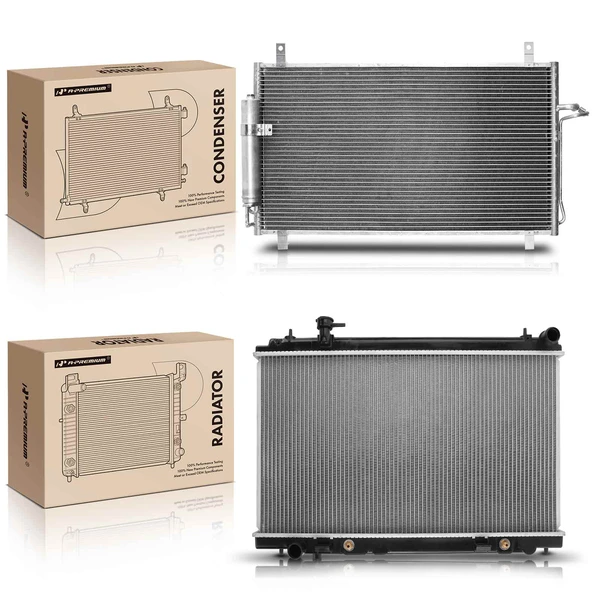 Radiator & AC Condenser Cooling Kit for Nissan 350Z 2003-2006 V6 3.5L Automatic