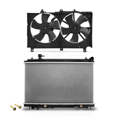 2 Pcs Radiator & Cooling Fan Assembly Kit