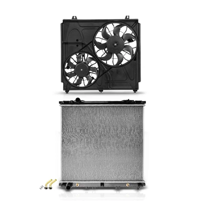 2 Pcs Radiator & Cooling Fan Assembly Kit