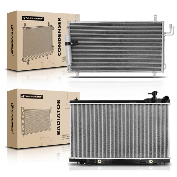 Radiator & AC Condenser Cooling Kit for Infiniti G35 2003-2007 3.5L Coupe Sedan