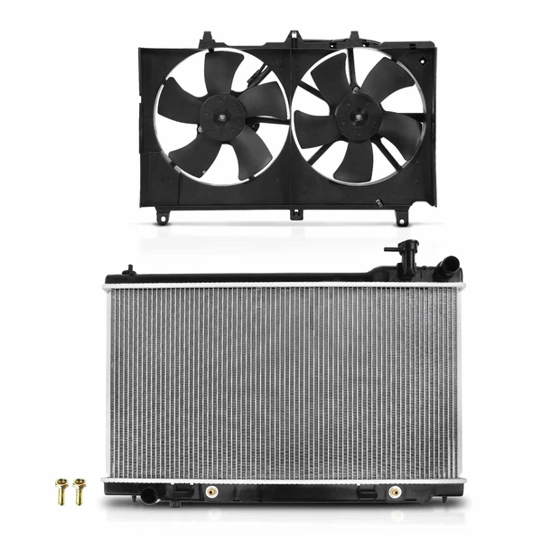 2 Pcs Radiator & Cooling Fan Assembly Kit for 2005-2007 INFINITI G35