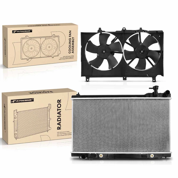 2 Pcs Radiator & Cooling Fan Assembly Kit for Infiniti G35 2005-2007 V6 3.5L