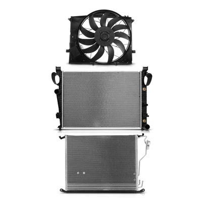 3 Pcs Radiator & AC Condenser & Cooling Fan Kit