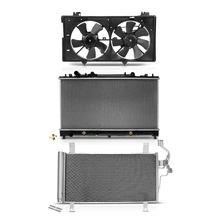3 Pcs Radiator & AC Condenser & Cooling Fan Kit for 2003-2008 Mazda 6