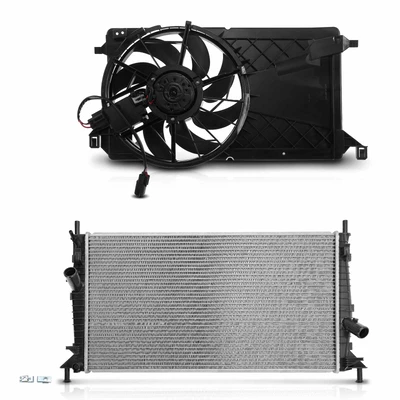 2 Pcs Radiator & Cooling Fan Assembly Kit