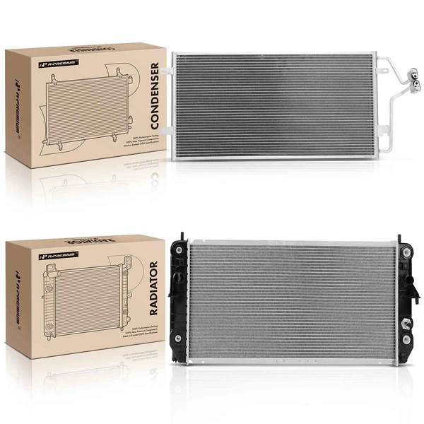 Radiator & AC Condenser Cooling Kit for Cadillac DeVille Pontiac Bonneville 4.6L