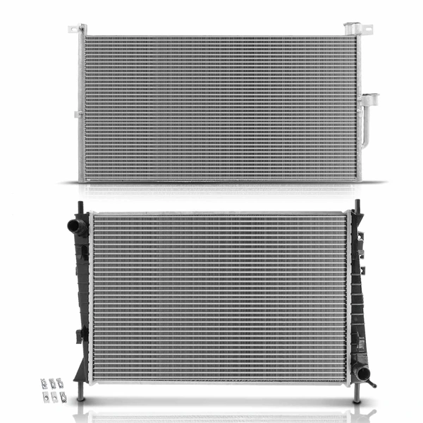 Radiator & AC Condenser Cooling Kit for Jaguar X-Type 2002-2008 2.5L 3.0L