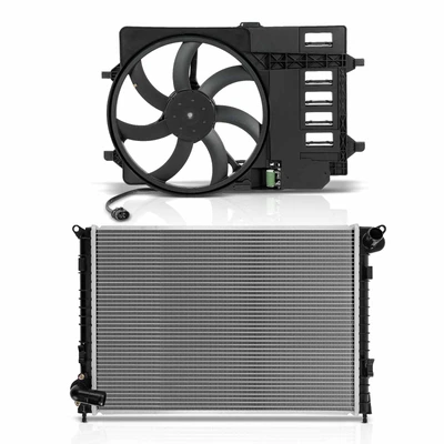 2 Pcs Radiator & Cooling Fan Assembly Kit