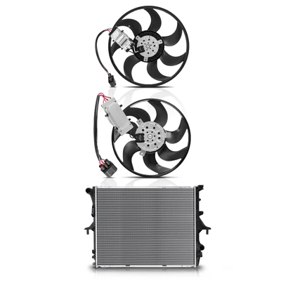 3 Pcs Radiator & Cooling Fan Assembly Kit