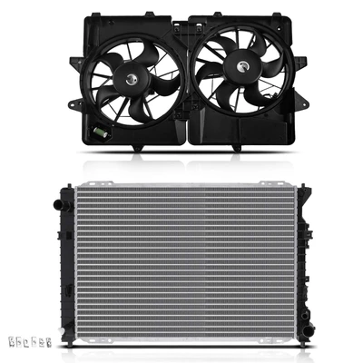 2 Pcs Radiator & Cooling Fan Assembly Kit
