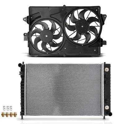 2 Pcs Radiator & Cooling Fan Assembly Kit