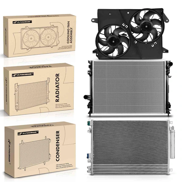 3 Pcs Radiator & AC Condenser & Cooling Fan Kit for Chrysler 300 Dodge Charger Magnum