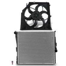 2 Pcs Radiator & Cooling Fan Assembly Kit for 2004-2006 BMW X3