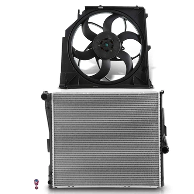 2 Pcs Radiator & Cooling Fan Assembly Kit