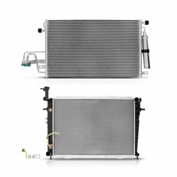 Radiator & AC Condenser Cooling Kit for Hyundai Tucson 05-09 Kia Sportage 05-10