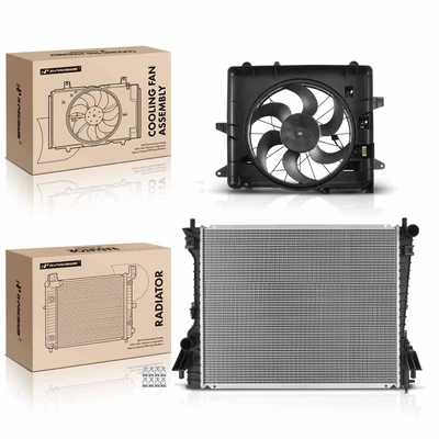 2 Pcs Radiator & Cooling Fan Assembly Kit