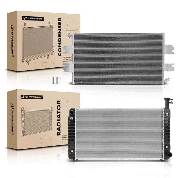 Radiator & AC Condenser Cooling Kit for Chevrolet Express 1500 2004-2014