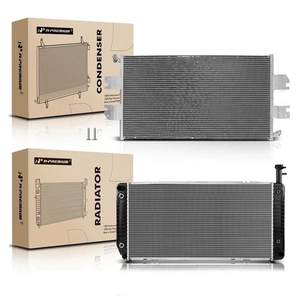 Radiator & AC Condenser Cooling Kit for GMC Savana 3500 Chevrolet 2005-2017