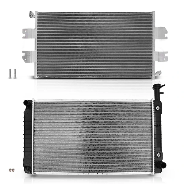 Radiator & AC Condenser Cooling Kit for Chevrolet GMC Savana 2500 2004-2005