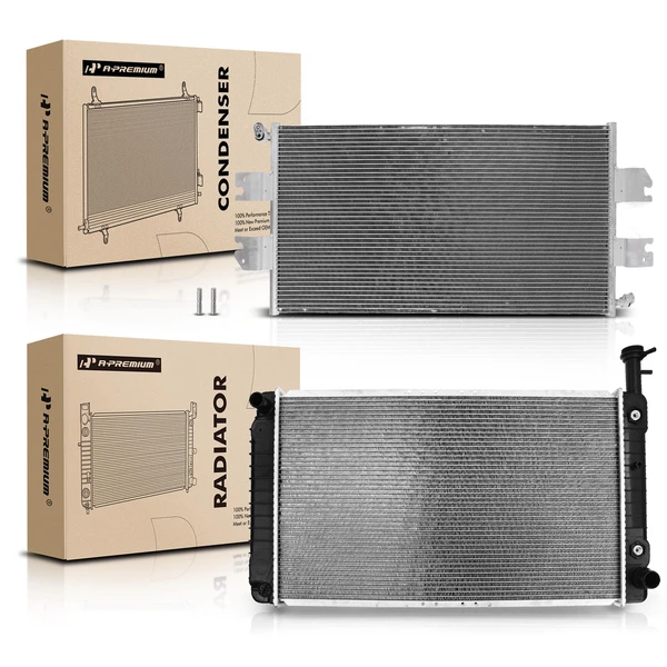 Radiator & AC Condenser Cooling Kit for Chevrolet GMC Savana 2500 2004-2005