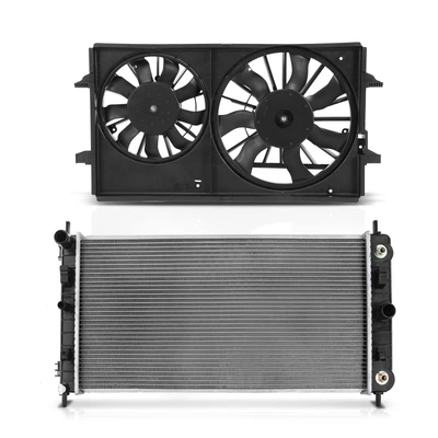 2 Pcs Radiator & Cooling Fan Assembly Kit