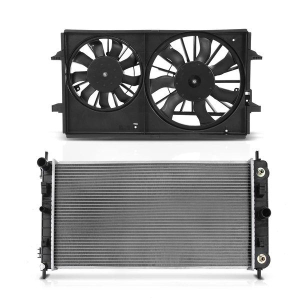 2 Pcs Radiator & Cooling Fan Assembly Kit for 2005-2010 Pontiac G6