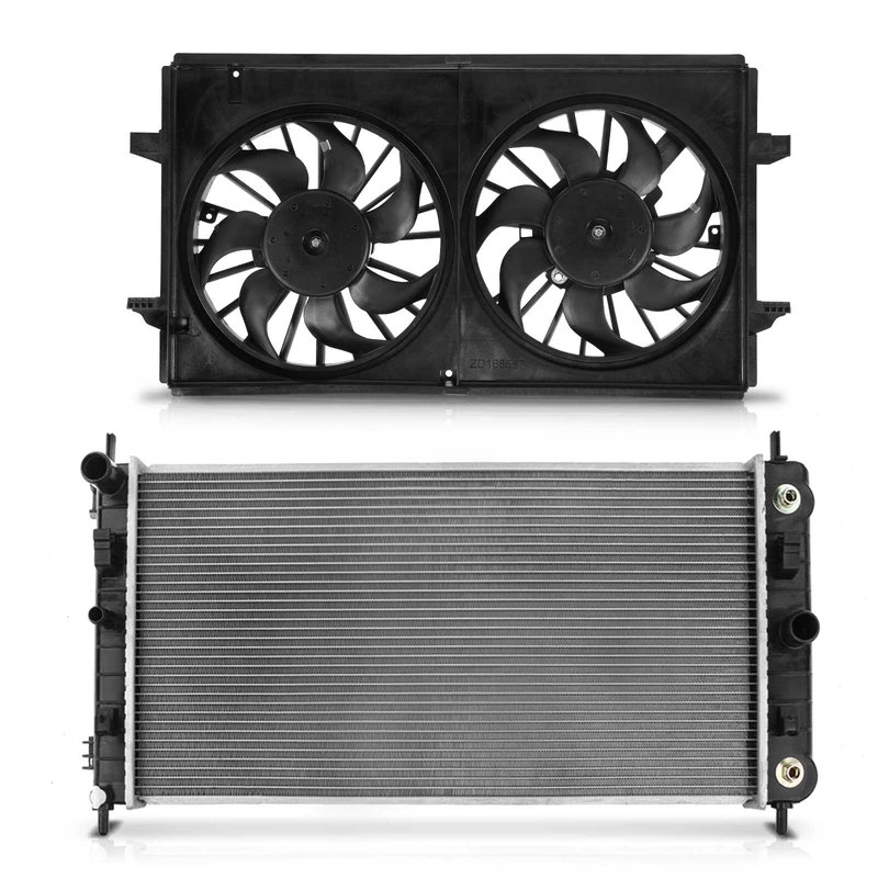 2 Pcs Radiator & Cooling Fan Assembly Kit for Chevrolet Malibu Pontiac 3.5L 3.9L