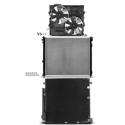 3 Pcs Radiator & AC Condenser & Cooling Fan Kit