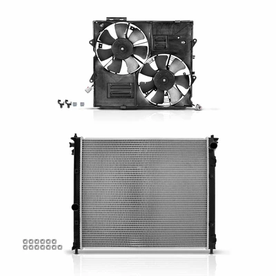 2 Pcs Radiator & Cooling Fan Assembly Kit