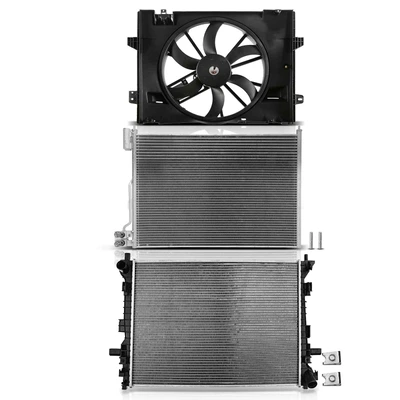 3 Pcs Radiator & AC Condenser & Cooling Fan Kit